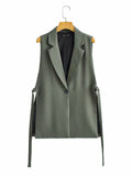 Women Jacket Elegant Office Lady Blazers Outwear White Sexy Split Fork Cape Suit Cape Sleeve Female Coat Spring Autumn-Outfit