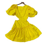 Hollow Out Sexy Dress For Women Skew Collar Puff Sleeve High Waist Mini Summer Dresses Female Fashion New