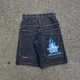 Denim Shorts Hip-Hop Pocket Baggy Denim Shorts Male Gothic Original-Outfit