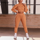Casual Women Tracksuit Pants Set Long Sleeve Sweatshirt Tops And Sport Long Pants Suit Two Piece Set 2020 Winter