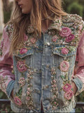 Trend 3D Digital Pattern Printing Fashion High Street Denim Jacket Men And