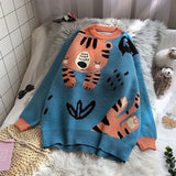 Women Kawaii Sweater Oversized Knitted Thicken Pullovers Cartoon Outwear Mujer Loose Casual Ladies
