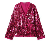 New Women's Shirt Fashion Solid Color Beads And Uniform V-Neck