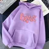 Bratz Letter print hoodie Autumn winter Sweatshirt unisex men and Women's Casual student Fashion Hooded Sweatshirt Long