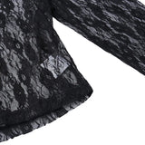 Women Lace T-shirts Fall Winter 2024 Sexy Mesh Crop Top Clothes 2000s Clothes y2k Fairy Grunge Long Sleeve Top Streetwear Club-Outfit