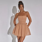 Toloer Hot Selling With Chest Temperament Fashion Gauze Small Dress Backless Dress