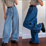 trendy wide-leg pants classic high-waist denim flared