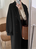 oversize long coat with lapel collar and