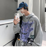 Devil Print Winter Hoodie Women Pullovers Casual Harajuku Hip-Hop Sweatshirt Warmth Oversized Hoodie Men'S Anime