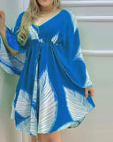Collar Long Sleeve Loose Short Dress Irregular