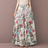 ZANZEA 2022 Kaftan Printed Pants Women's Wide Leg Trousers Elastic Waist Long Pantalon Palazzo Casual Floral