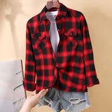 Plaid Shirts Women Tops And Blouses 2021 Brand Casual Long Sleeve Plus Size Blouse Ladies Preppy Style Shirt Blusas