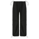 Summer New Style Spice Girls Fashion Street Retro Leisure Low-Waisted Loose Woven Trousers-Outfit