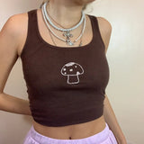 Tiger Printed Tees Vest Crop Top Women Letter Animal Print Crop Top Sleeveless Tank Tops Casual Skinny Female