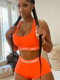 Summer Streetwear 2 Two Piece Sets Women Outfits Sleeveless O Neck Crop Top Skinny Shorts Suits Black Matching Dress