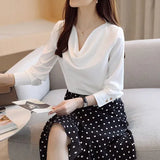 Women Blusas Mujer De Moda 2021 Long Sleeve White Blouse V-neck Chiffon Blouse Shirt Women Blouses Shirts Tops Blusa