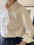 2025 New Women's French Retro White Shirt Loosely Set High-End Small Long-Sleeved