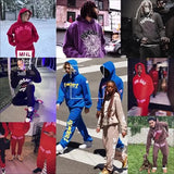 Brand Sp5der 55555 Star Printed Hoodie Pantsuit Suit For Men And Women-Outfit