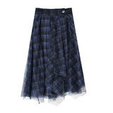 Casual Hit Color Plaid Skirt For Women High Waist Plaid Elegant Korean Skirts Female Fashion New Clothing