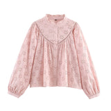 Women's New Printed Long-Sleeved Collar Shirt