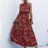 Long Dress Women Polka Dot Casual Beach Dresses Black Halter Strapless Yellow Sundress Vacation Dress Clothes For Women 425-0-Outfit