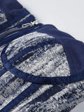 Women Denim Short Tank Tops Strapless Sleeveless Zipper Patchwork Slim Contrast Color Top 2024 Summer New Fashion 29L451-Outfit