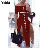 Bodycon Dress Short Sleeve Maxi Dresses for Women Off Shoulder Spring Summer Casual Long Boho Dress Vestido