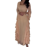 New Women's Clothing Collar Lotus Leaves Side To Close The Waist Long-Sleeved Temperament