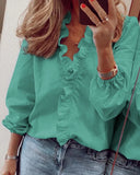 Women's Urban Leisure Long Sleeve Ruffle
