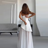 New Women's Wear Bra Sleeveless Mesh Splicing Temperament White