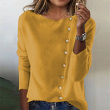 Sheintemu Autumn And Winter Round Collar Long-Sleeved Button Sweater New