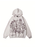 hoodie with hood and graffiti