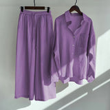 Summer Autumn Cotton Linen Women's 2 Piece Sets Outfits Vintage Elegant Casual Oversized Loose Shirts Blouses and Pants