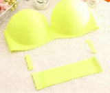 Nude Wedding Dress Invisible Bra Blade Strapless Tape Bras Sexy push up 3 breasted Candy colors
