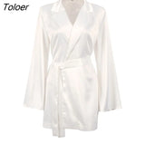 Solid Ladies Pink Blazer Fashion Spring 2022 Long Sleeve Oversized Women Blazer Coat Elegant Sashes Satin