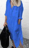 Shirt Dress Women Summer Elegant Lapel Split Loose Dresses Spring Oversized Work Office Vestidos Female