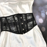 Rubber Bone Short Lace Mesh Outside Lashing Belt Lumbar Lolita Fish Bone