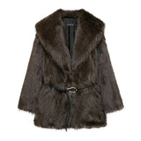 Women's Clothing New Temperament Collar Imitation Fur Medium And Long