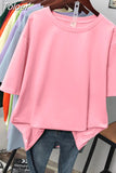 100% Cotton M-4XL T Shirt Solid Color Tshirt Basic Short Sleeve Women's Top Summer Couple O Neck Oversized T