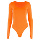 Neon Bodysuit Women Long Sleeve Bodycon Sexy 2023 Autumn Winter Streetwear Club Party Outfits Casual Female Clothing 1028-0-Outfit