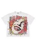 New Gothic Funny Street Trend Hip-Hop Printed High Street Casual Men's And Women's Short-Sleeved Round-Necked T-Shirts-Outfit