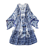 Autumn Dress New 2025 Small Design Style Holiday Style Retro Print Sleeve Chiffon Long