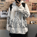 Oversized Sweatshirts Women Gothic Printed Black Couple Hoodies Hip Hop Cool O-neck Autumn Men's Pullovers