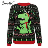 O-neck Fashion Christmas sweaters women long sleeve Autumn winter deer print knitted female pullover Chic ladies