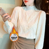 Atmosphere Retro Polo Collar Long-Sleeved Shirt 2025 New Women's Single-Docket Jacket