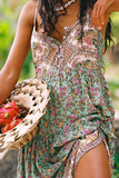 Spaghetti Strap Dress Bohemian New 2023 Sexy Loose Button Elegant Fashion Seaside Vacation Beach Party Dress 703-0-Outfit