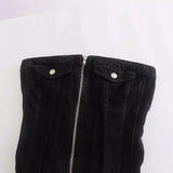 And Winter New Corset Zipper Denim Blouse 8197244-Outfit