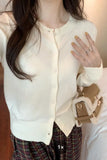 Single-Breasted Knitted Cardigan Jacket Women's Autumn And Winter New Style Underwear Soft Waxy Leisure Lazy Sweater-Outfit