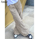 Baggy Jeans Women New Fashion Solid Wide Leg Pants Cotton Streetwear Outfits Vintage Low Waist Denim Trousers
