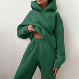 Tracksuit Suit Autumn Fashion Warm Hoodie Sweatshirts Two Pieces Oversized Solid Casual Hoody Pullovers Long Pant